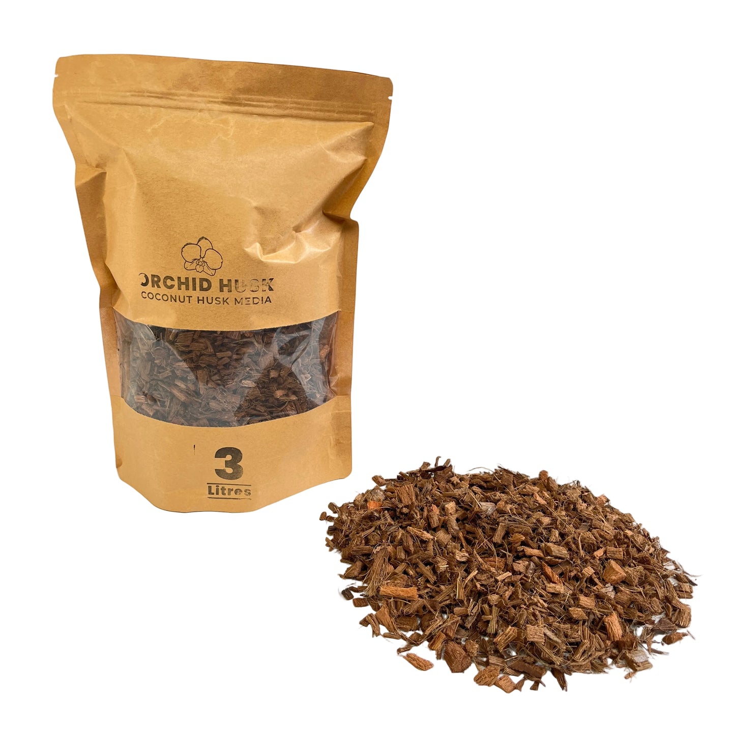 Coconut Husk Chips 3 Ltrs - Buy Orchids Plants Online by Orchid-Tree.com