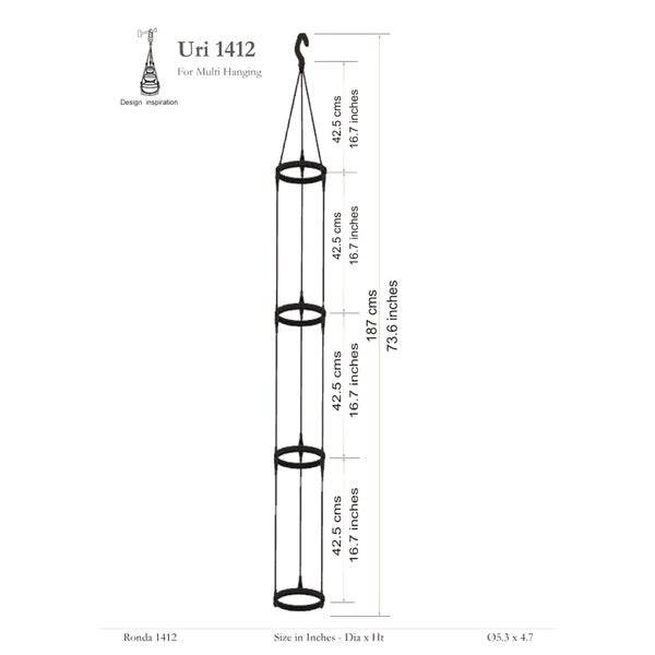 Uri 4 Tier Hanger Set with Planters - Buy Orchids Plants Online by Orchid-Tree.com