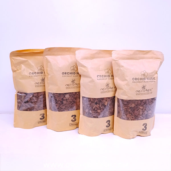 Coconut Husk Chips | 3 Liters - Pack of 4 - Buy Orchids Plants Online by Orchid-Tree.com