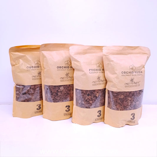 Coconut Husk Chips | 3 Liters - Pack of 4 - Buy Orchids Plants Online by Orchid-Tree.com
