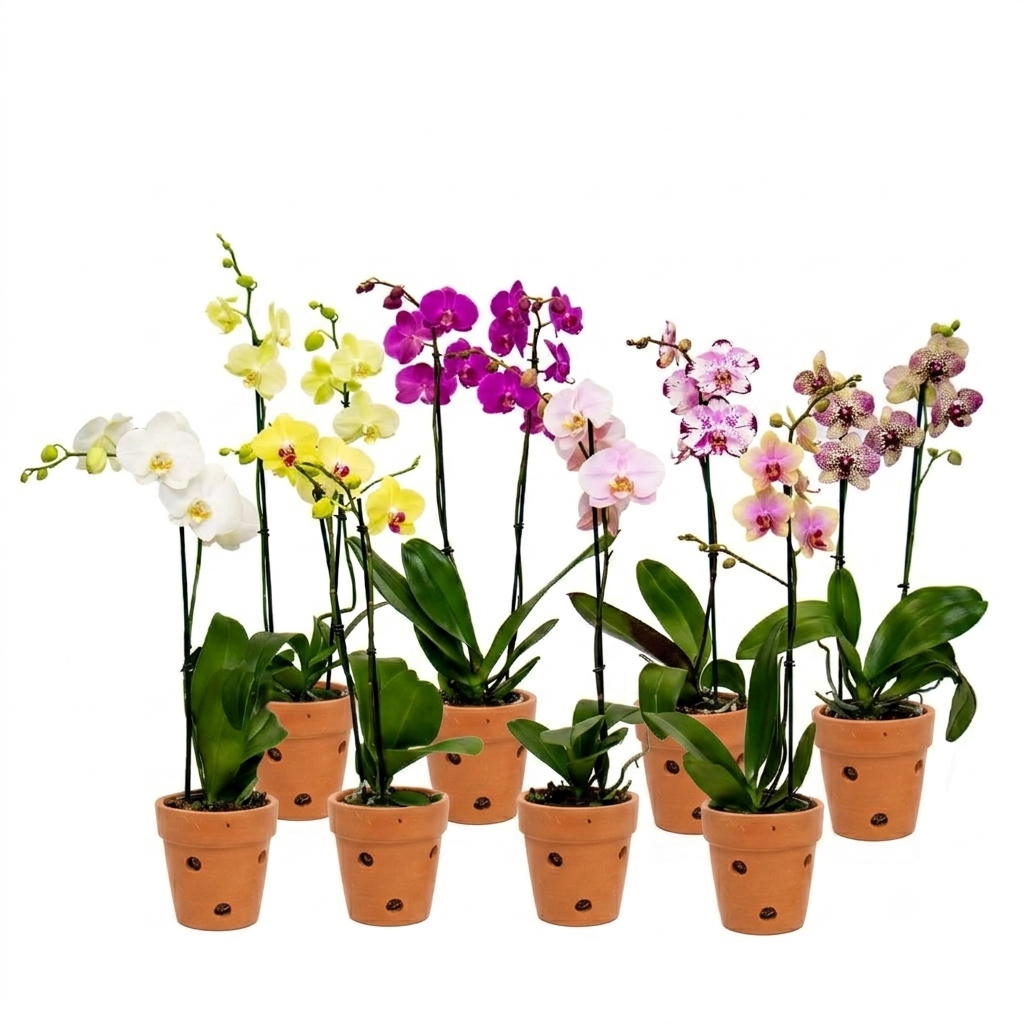 Phalaenopsis in Spike in Terracotta Pot | Subscription Pack - Buy Orchids Plants Online by Orchid-Tree.com